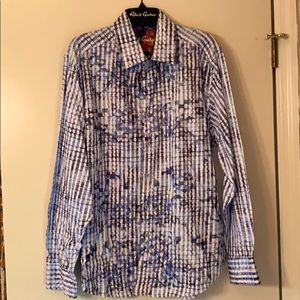 Robert Graham Blue/White Patterned Shirt
